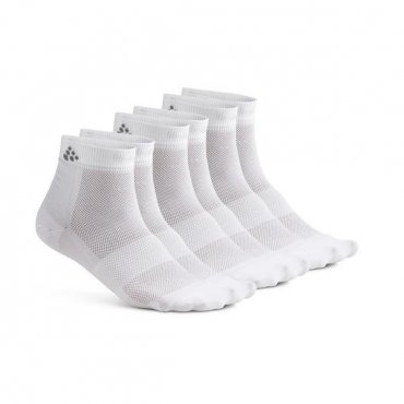 Ponožky CRAFT Mid 3-pack, bílá